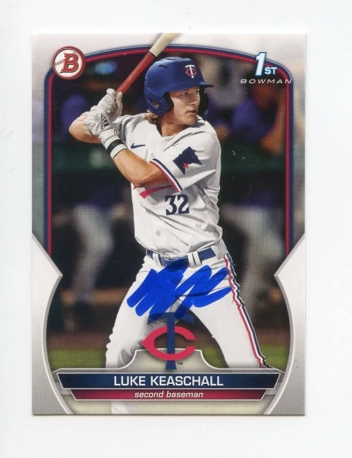 LUKE KEASCHALL SIGNED AUTOGRAPHED 2023 BOWMAN DRAFT BASEBALL CARD AUTO