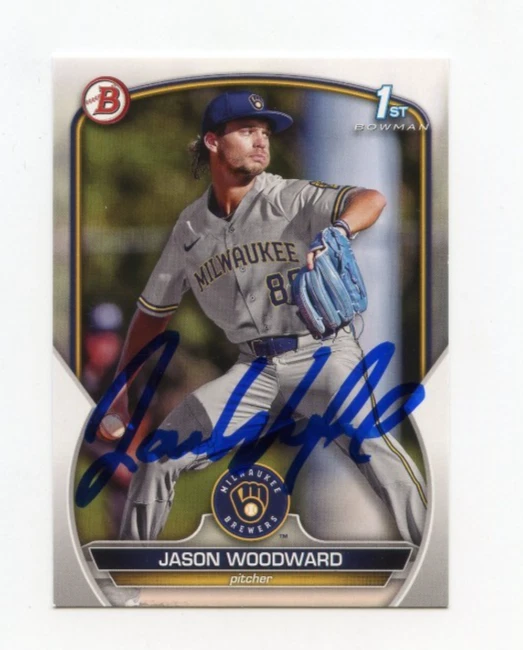 JASON WOODWARD SIGNED AUTOGRAPHED 2023 BOWMAN DRAFT BASEBALL CARD AUTO