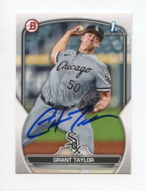 GRANT TAYLOR SIGNED AUTOGRAPHED 2023 BOWMAN DRAFT BASEBALL CARD AUTO