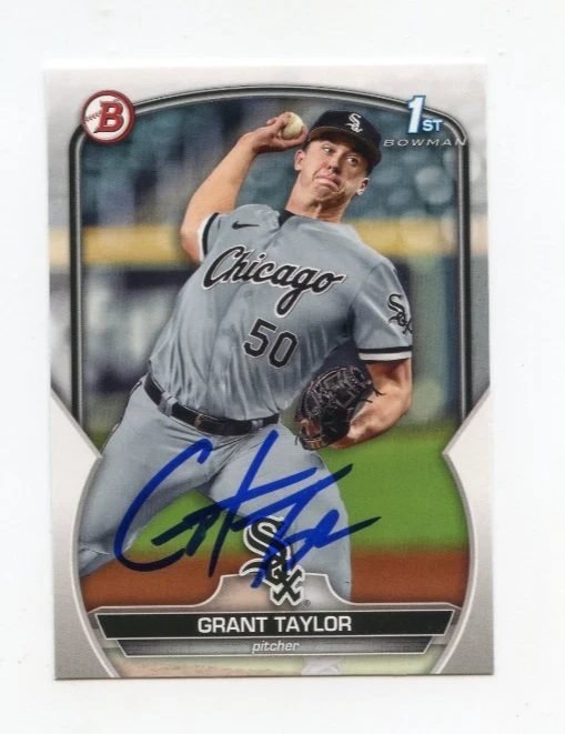GRANT TAYLOR SIGNED AUTOGRAPHED 2023 BOWMAN DRAFT BASEBALL CARD AUTO