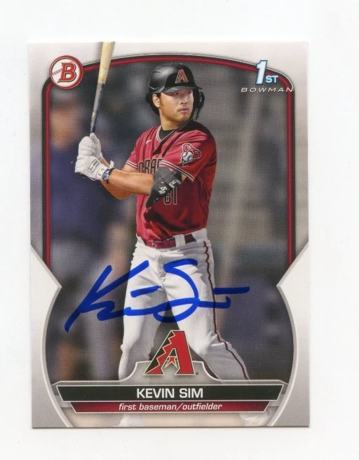 KEVIN SIM SIGNED AUTOGRAPHED 2023 BOWMAN DRAFT BASEBALL CARD AUTO