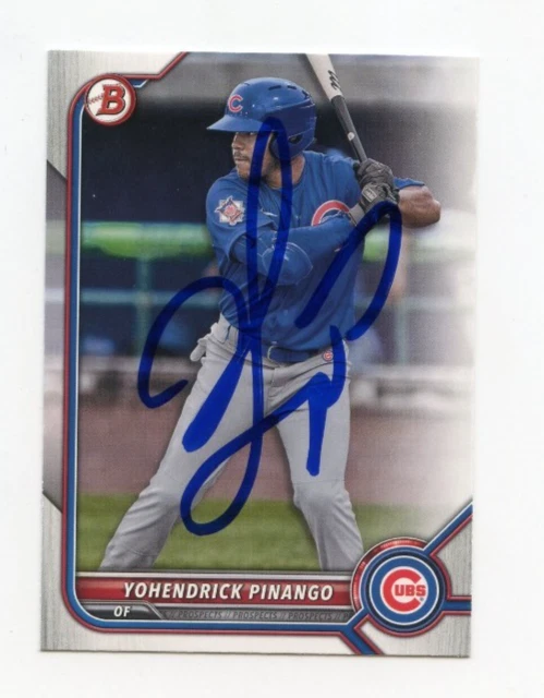 YOHENDRICK PINANGO SIGNED AUTOGRAPHED 2022 BOWMAN BASEBALL CARD AUTO
