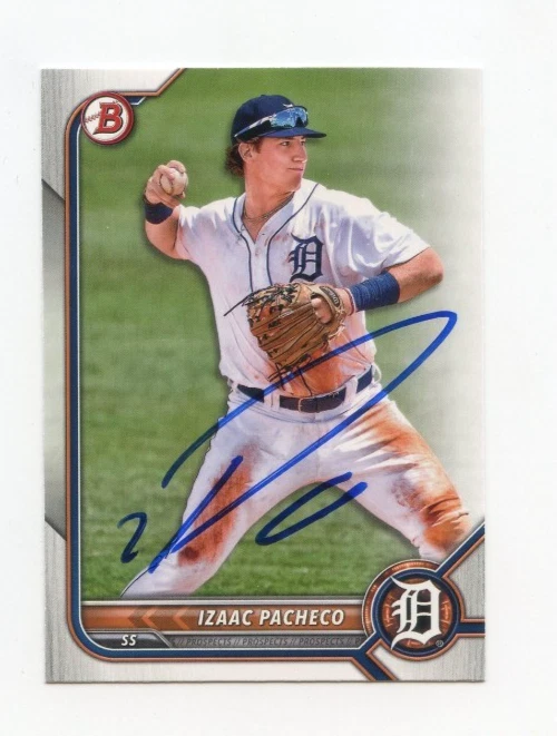 IZAAC PACHECO SIGNED AUTOGRAPHED 2022 BOWMAN BASEBALL CARD AUTO