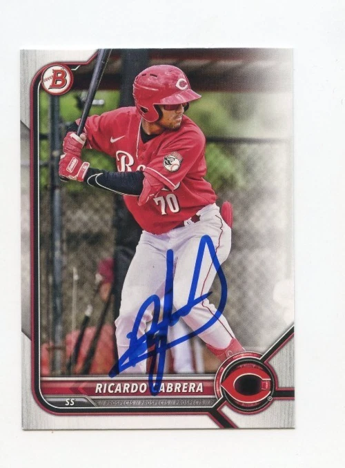 RICARDO CABRERA SIGNED AUTOGRAPHED 2022 BOWMAN BASEBALL CARD AUTO