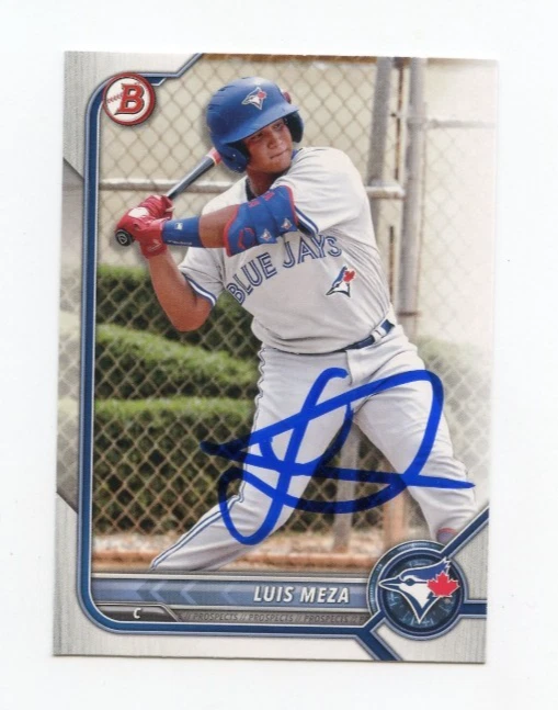 LUIS MEZA SIGNED AUTOGRAPHED 2022 BOWMAN DRAFT BASEBALL CARD AUTO