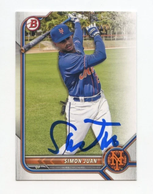 SIMON JUAN SIGNED AUTOGRAPHED 2022 BOWMAN DRAFT BASEBALL CARD AUTO