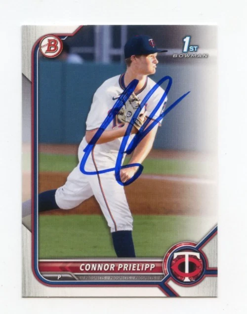 CONNOR PRIELIPP SIGNED AUTOGRAPHED 2022 BOWMAN DRAFT BASEBALL CARD AUTO