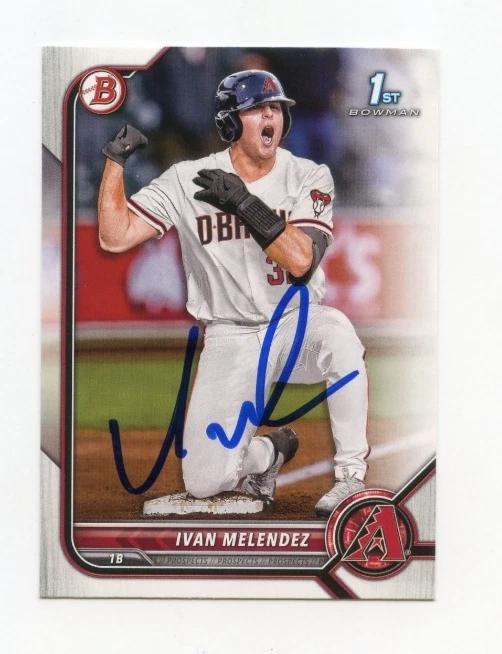 IVAN MELENDEZ SIGNED AUTOGRAPHED 2022 BOWMAN DRAFT BASEBALL CARD AUTO
