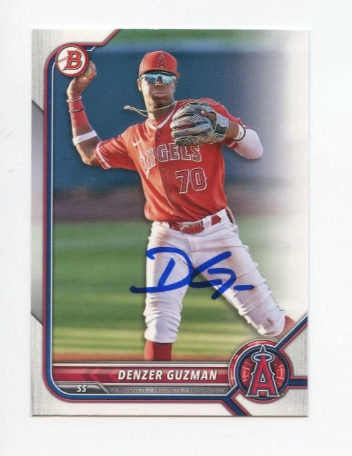 DENZER GUZMAN SIGNED AUTOGRAPHED 2022 BOWMAN DRAFT BASEBALL CARD AUTO