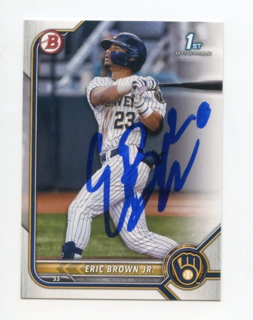 ERIC BROWN JR SIGNED AUTOGRAPHED 2022 BOWMAN DRAFT BASEBALL CARD AUTO