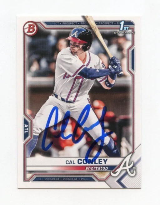 CAL CONLEY SIGNED AUTOGRAPHED 2021 BOWMAN DRAFT BASEBALL CARD AUTO