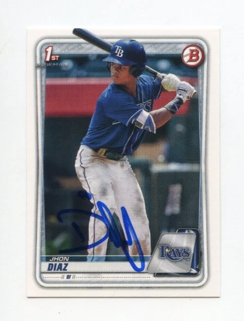 JHON DIAZ SIGNED AUTOGRAPHED 2020 BOWMAN BASEBALL CARD AUTO