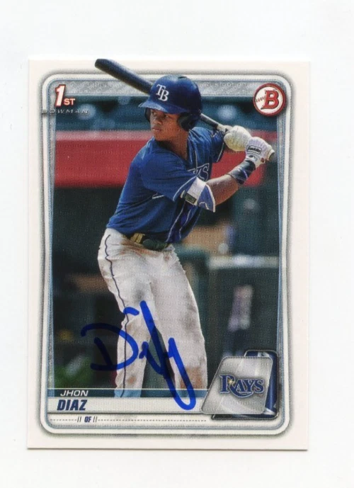 JHON DIAZ SIGNED AUTOGRAPHED 2020 BOWMAN BASEBALL CARD AUTO