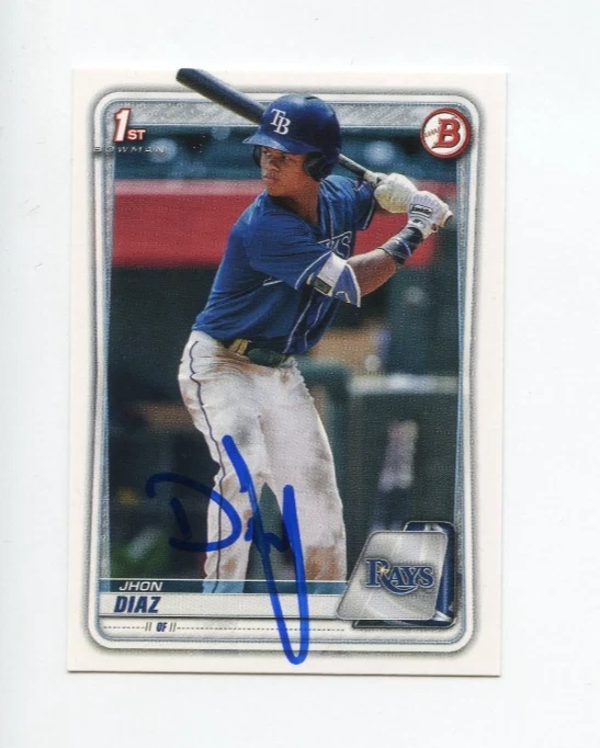 JHON DIAZ SIGNED AUTOGRAPHED 2020 BOWMAN BASEBALL CARD AUTO