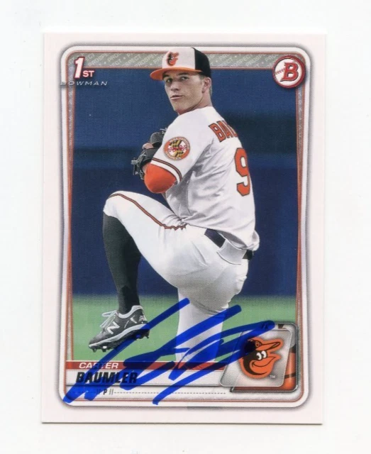 CARTER BAUMLER SIGNED AUTOGRAPHED 2020 BOWMAN DRAFT BASEBALL CARD AUTO