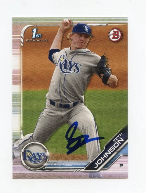 SETH JOHNSON SIGNED AUTOGRAPHED 2019 BOWMAN DRAFT BASEBALL CARD AUTO