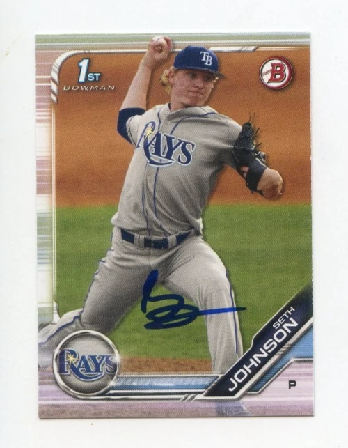 SETH JOHNSON SIGNED AUTOGRAPHED 2019 BOWMAN DRAFT BASEBALL CARD AUTO