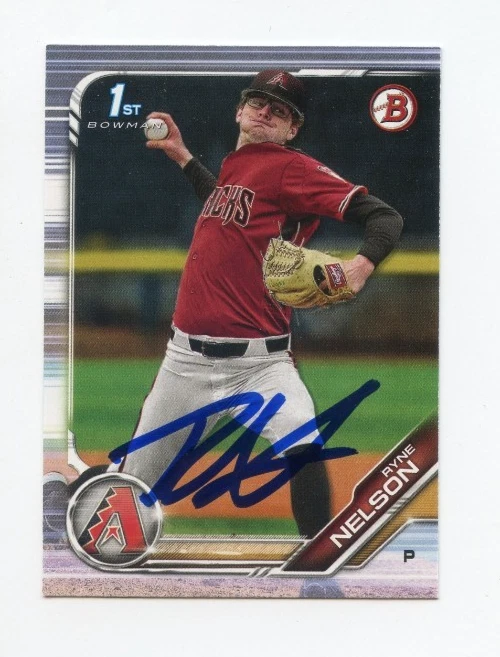 RYNE NELSON SIGNED AUTOGRAPHED 2019 BOWMAN DRAFT BASEBALL CARD AUTO