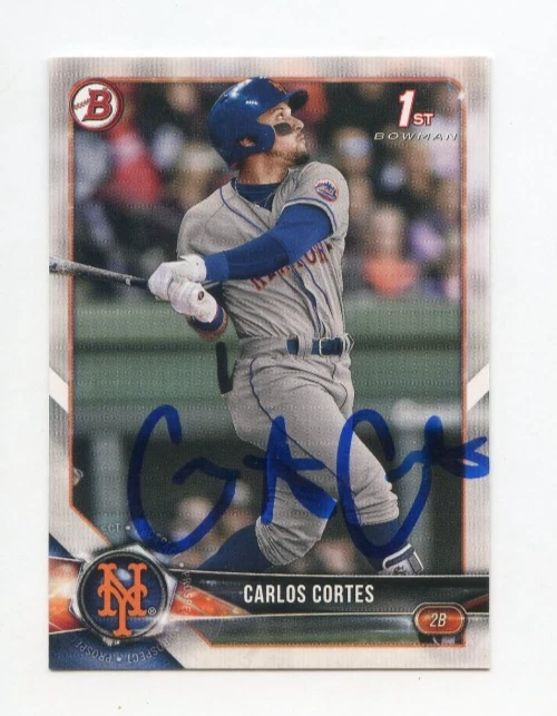 CARLOS CORTES SIGNED AUTOGRAPHED 2018 BOWMAN DRAFT BASEBALL CARD AUTO