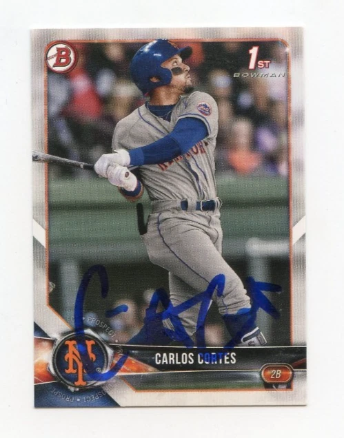 CARLOS CORTES SIGNED AUTOGRAPHED 2018 BOWMAN DRAFT BASEBALL CARD AUTO