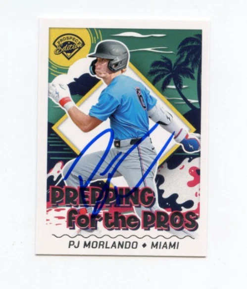 PJ MORLANDO SIGNED AUTOGRAPHED 2024 PANINI PROSEPCT EDITION BASEBALL CARD AUTO