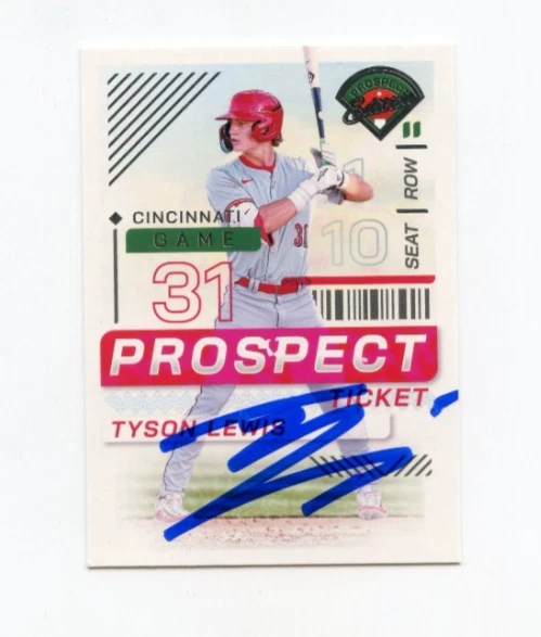 TYSON LEWIS SIGNED AUTOGRAPHED 2024 PANINI PROSEPCT EDITION BASEBALL CARD AUTO