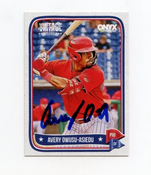 AVERY OWUSU-ASIEDU SIGNED AUTOGRAPHED 2024 ONYX VINTAGE BASEBALL CARD AUTO