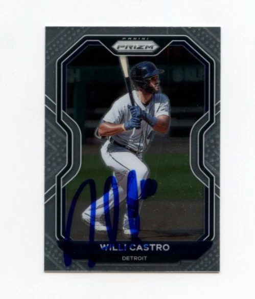 WILI CASTRO SIGNED AUTOGRAPHED 2021 PANINI PRIZM BASEBALL CARD AUTO
