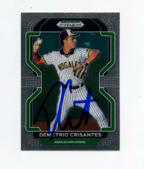 DEMETRIO CRISANTES SIGNED 2022 PANINI PRIZM DRAFT PICK BASEBALL CARD AUTO