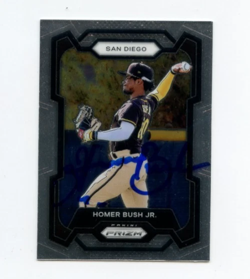 HOMER BUSH SIGNED 2024 PANINI PRIZM DRAFT PICK BASEBALL CARD AUTO