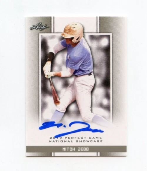 MITCH JEBB SIGNED 2019 LEAF PERFECT GAME BASEBALL CARD AUTO