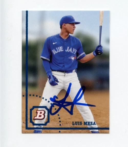LUIS MEZA SIGNED 2022 BOWMAN HERITAGE BASEBALL CARD AUTO