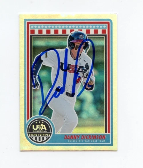 DANNY DICKINSON SIGNED 2025 USA BASEBALL STARS & STRIPES CARD AUTO