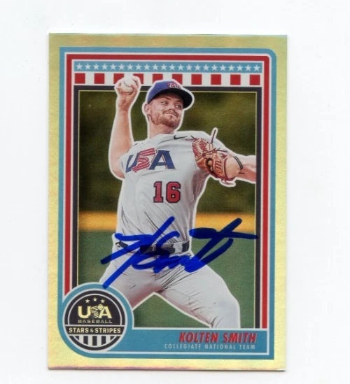 KOLTEN SMITH SIGNED 2025 USA BASEBALL STARS & STRIPES CARD AUTO