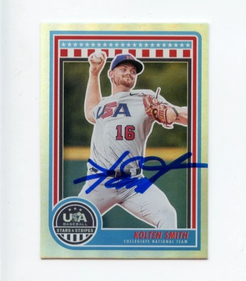 KOLTEN SMITH SIGNED 2025 USA BASEBALL STARS & STRIPES CARD AUTO