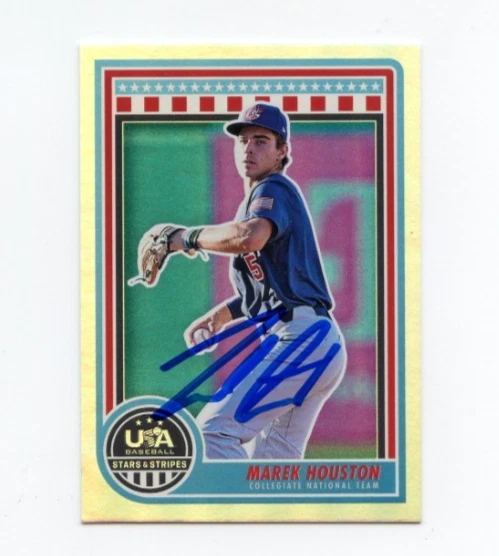MAREK HOUSTON SIGNED 2025 USA BASEBALL STARS & STRIPES CARD AUTO
