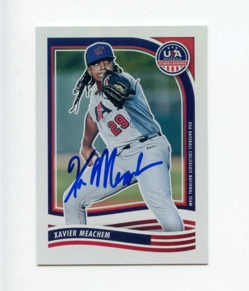 XAVIER MEACHEM SIGNED 2024 USA BASEBALL STARS & STRIPES CARD AUTO