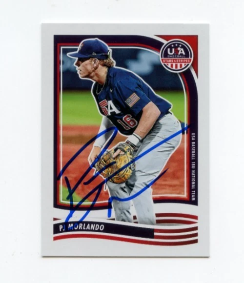 PJ MORLANDO SIGNED 2024 USA BASEBALL STARS & STRIPES CARD AUTO