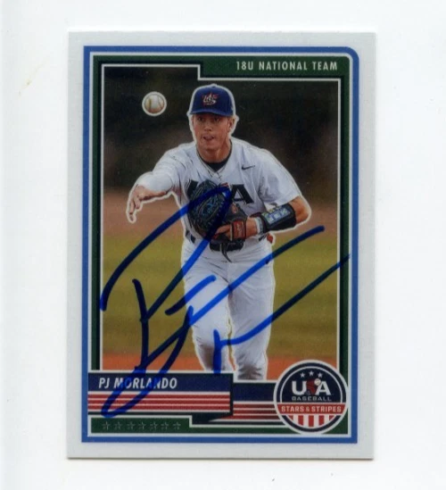 PJ MORLANDO SIGNED 2023 USA BASEBALL STARS & STRIPES CARD AUTO