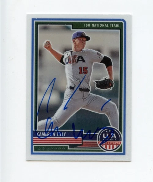 CAMERON TILLY SIGNED 2023 USA BASEBALL STARS & STRIPES CARD AUTO