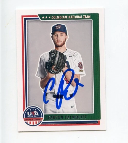 CARSON PALMQUIST SIGNED 2022 USA BASEBALL STARS & STRIPES CARD AUTO