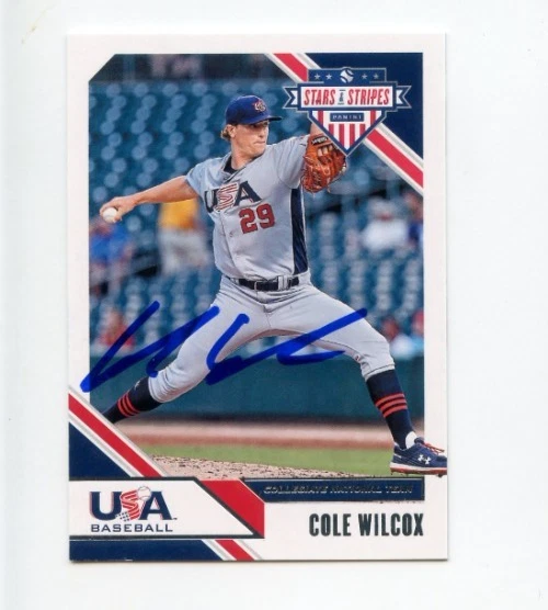 COLE WILCOX SIGNED 2020 USA BASEBALL STARS & STRIPES CARD AUTO