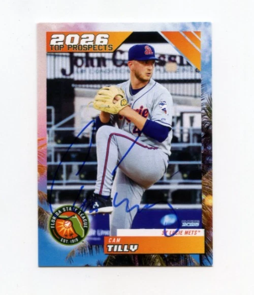 CAM TILLY SIGNED 2026 FLORIDA STATE LEAGUE TOP PROSPECT CARD AUTO