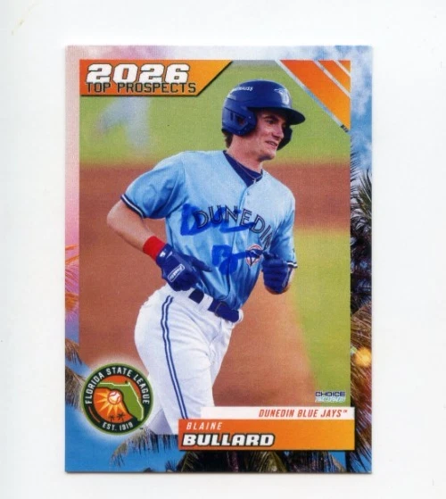 BLAINE BULLARD SIGNED 2026 FLORIDA STATE LEAGUE TOP PROSPECT CARD AUTO