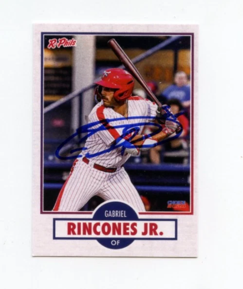 GABRIEL RINCONES JR SIGNED 2024 READING PHILLIES BASEBALL CARD AUTO