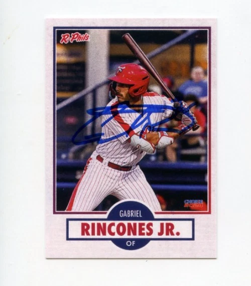 GABRIEL RINCONES JR SIGNED 2024 READING PHILLIES BASEBALL CARD AUTO