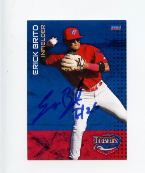 ERICK BRITO SIGNED 2023 CLEARWATER THRESHERS BASEBALL CARD AUTO