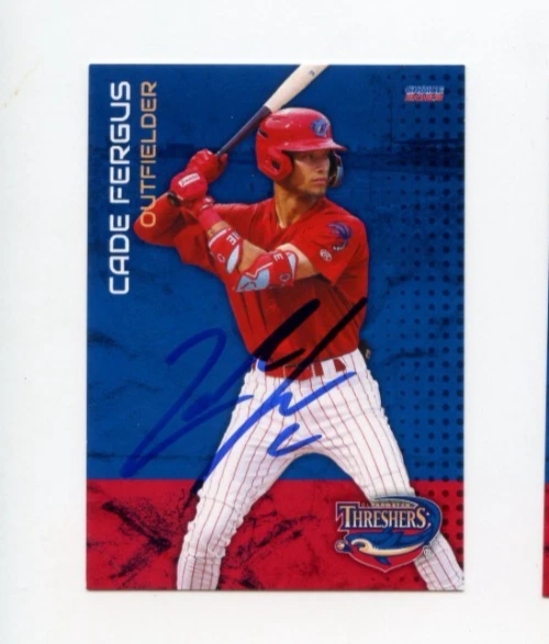 CADE FERGUS SIGNED 2023 CLEARWATER THRESHERS BASEBALL CARD AUTO
