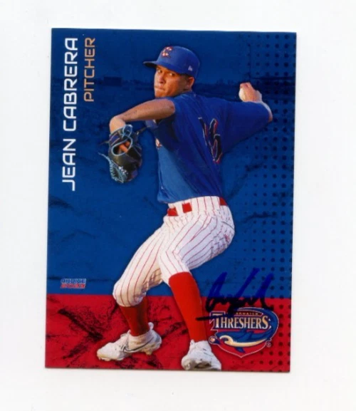 JEAN CABRERA SIGNED 2023 CLEARWATER THRESHERS BASEBALL CARD AUTO