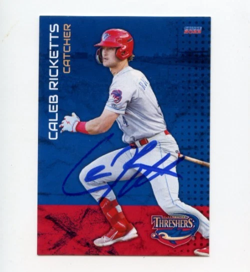 CALEB RICKETTS SIGNED 2023 CLEARWATER THRESHERS BASEBALL CARD AUTO
